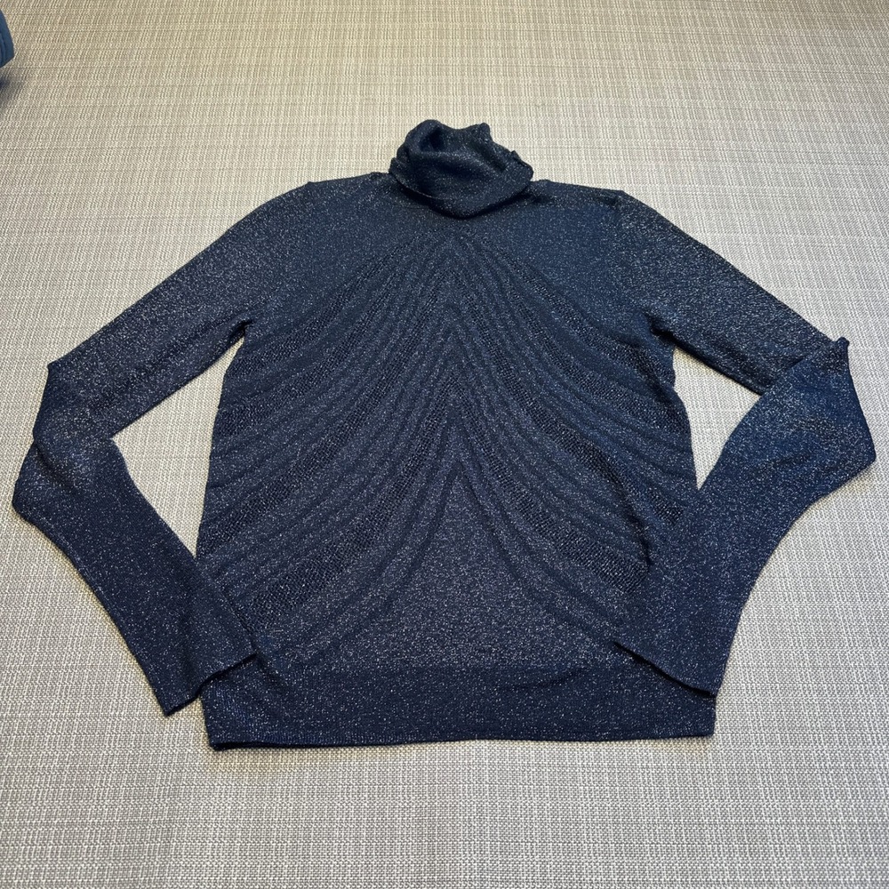Angel of the‎ North Metallic Semi Sheer Sweater XS Top Blue Anthropologie